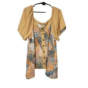 Cato’s Women Multicolor Short Sleeve Size 18/20W Swing Top